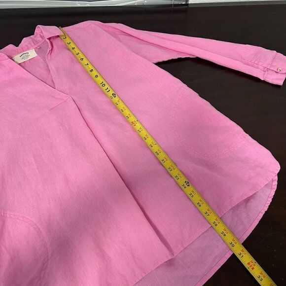 Fat Face Womens Saunton 100% Linen Pink Oversized Tunic Long Sleeve Top Size 12 - Picture 12 of 14